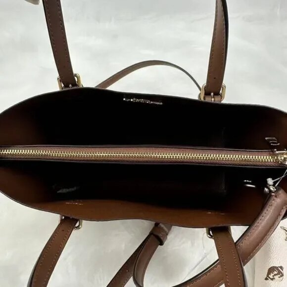 City Mini Tote Bag In Signature Canvas With Shell Print Crossbody Purse Beach - Picture 6 of 6